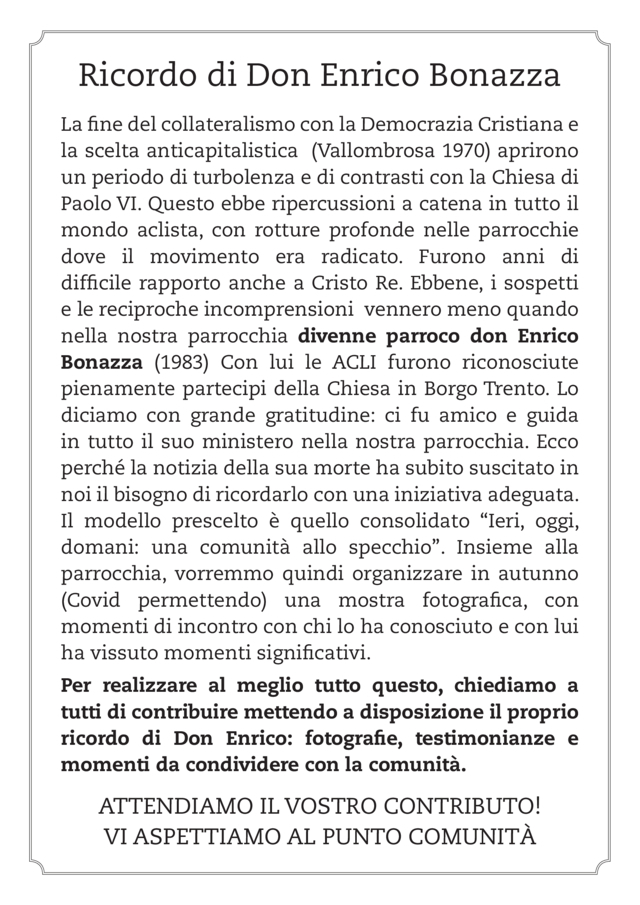 Ricordo don Enrico Mostra