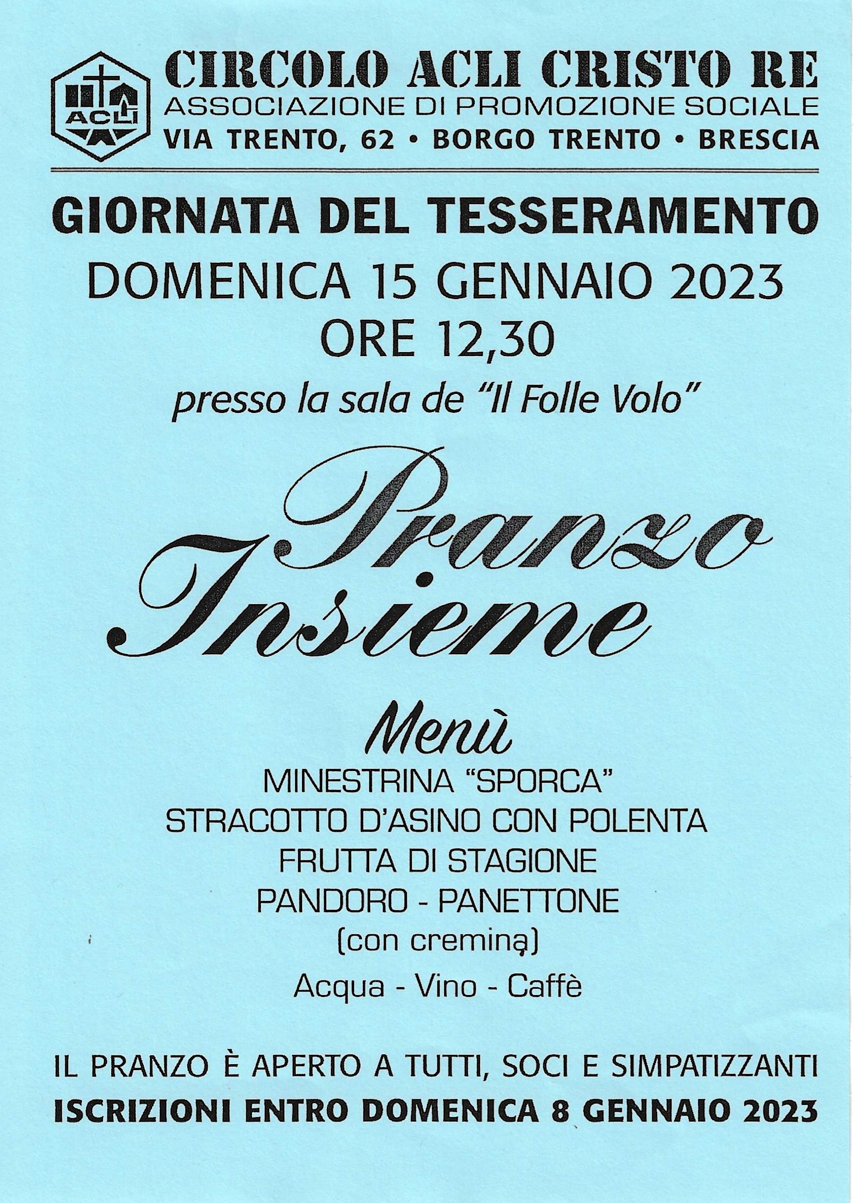 Pranzo sociale 15gen