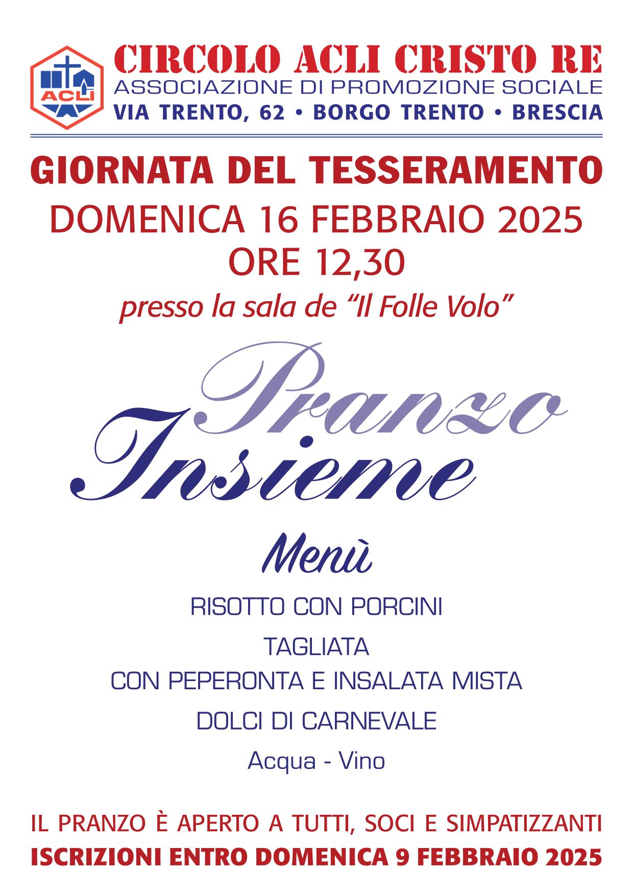 Pranzo TESSERAMENTO 16feb25 1